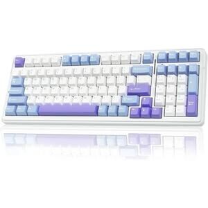 Aula F99 Mechanical Keyboard White Gray Wood Switch - New / Open Box